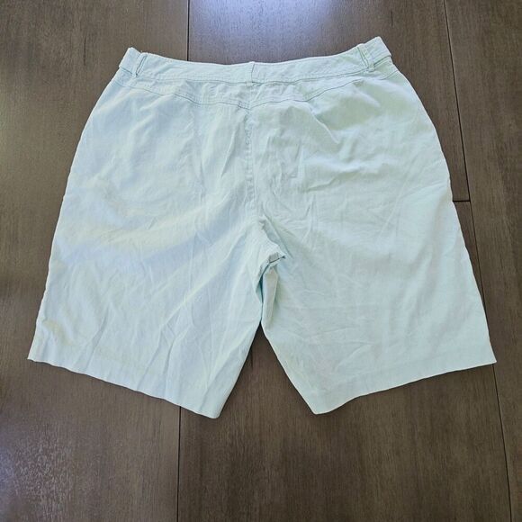 Vtg Talbots Seafoam Green Stripe Seersucker Shorts 16 PETITE Coastal Preppy - Picture 2 of 6